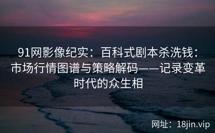91网影像纪实：百科式剧本杀洗钱：市场行情图谱与策略解码——记录变革时代的众生相  第2张