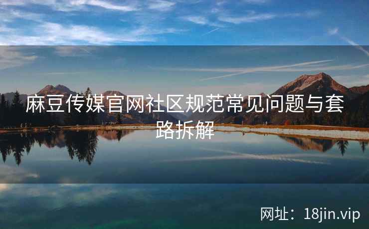 麻豆传媒官网社区规范常见问题与套路拆解  第2张
