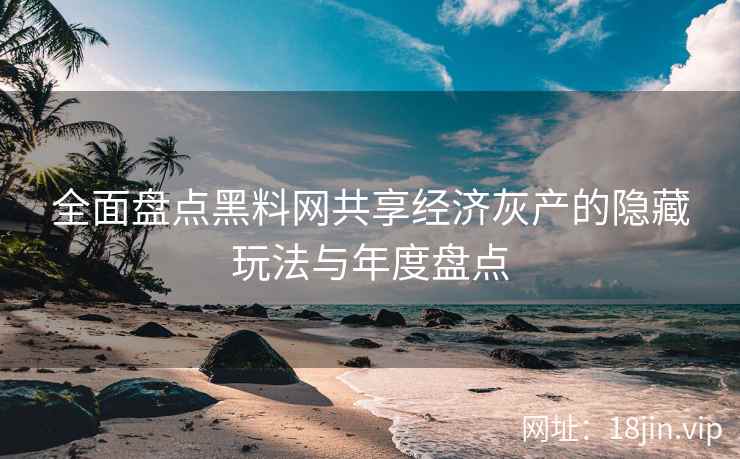 全面盘点黑料网共享经济灰产的隐藏玩法与年度盘点  第1张
