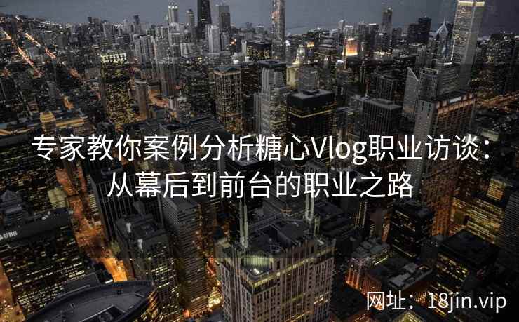 专家教你案例分析糖心Vlog职业访谈：从幕后到前台的职业之路  第2张