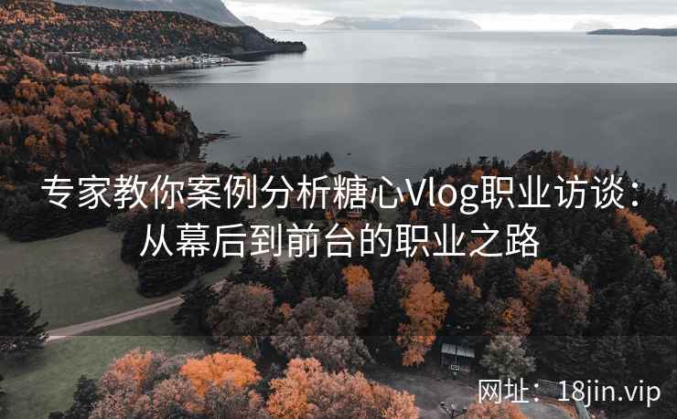 专家教你案例分析糖心Vlog职业访谈：从幕后到前台的职业之路