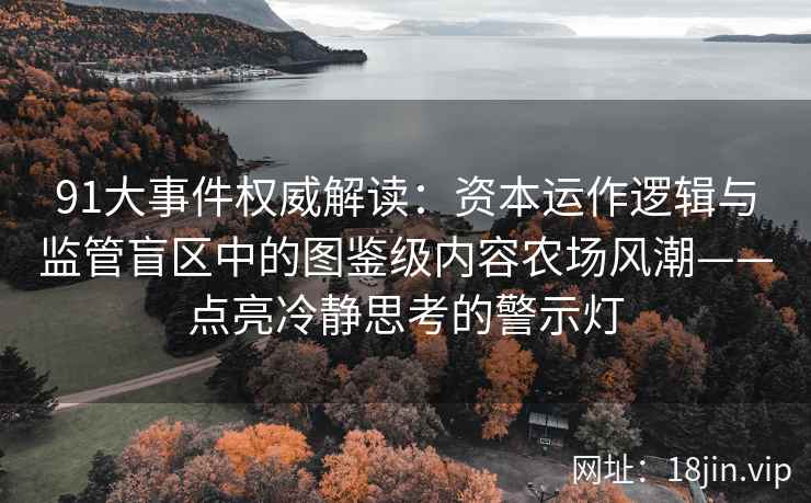 91大事件权威解读：资本运作逻辑与监管盲区中的图鉴级内容农场风潮——点亮冷静思考的警示灯  第2张