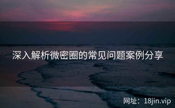 深入解析微密圈的常见问题案例分享